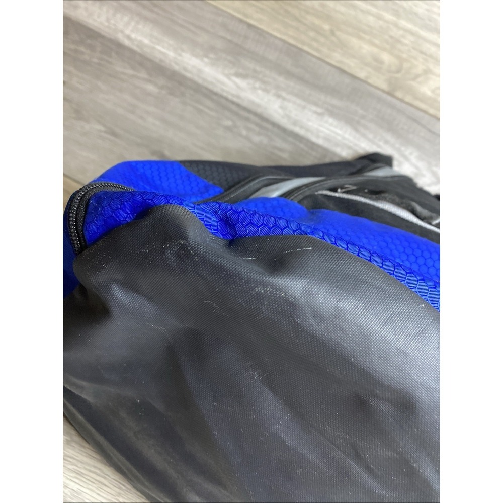 Adidas Sling Backpack Spring Load Crossbody Shoulder Strap 16x20 Black Blue Gray - Picture 16 of 16